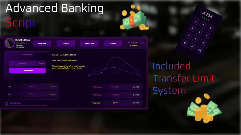 Advanced Banking System [Level System][Standalone] FiveM resource preview