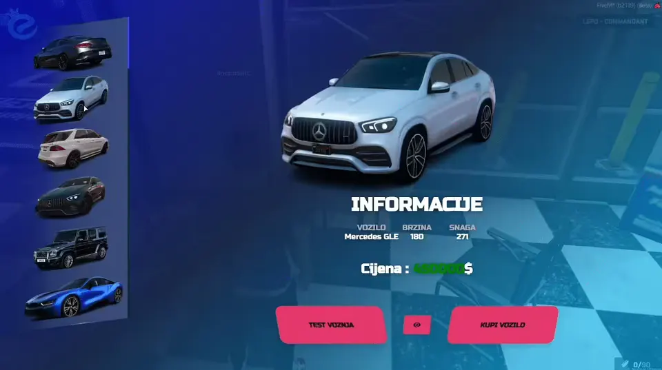 ESX Vehicle Shop FiveM resource preview