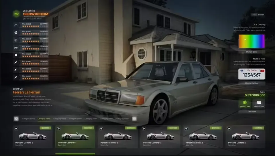 Argus Vehicle Shop (ESX/QB) FiveM resource preview