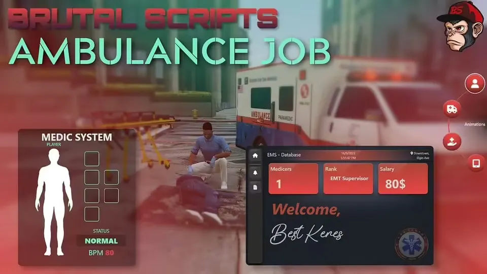 Travail brutal avec une ambulance