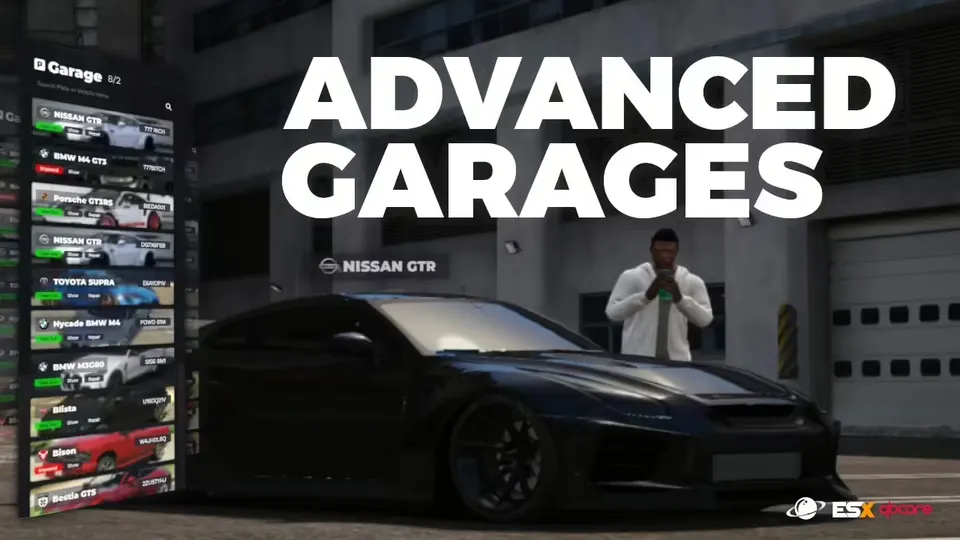 Vorschau der Ressourcen für Advanced Garages FiveM