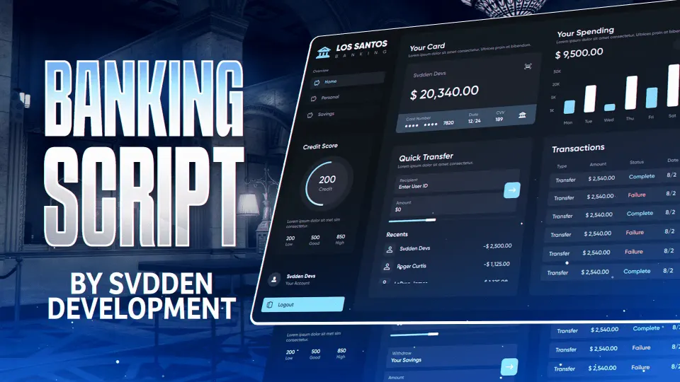 Prévia do recurso Svdden Premium Banking FiveM