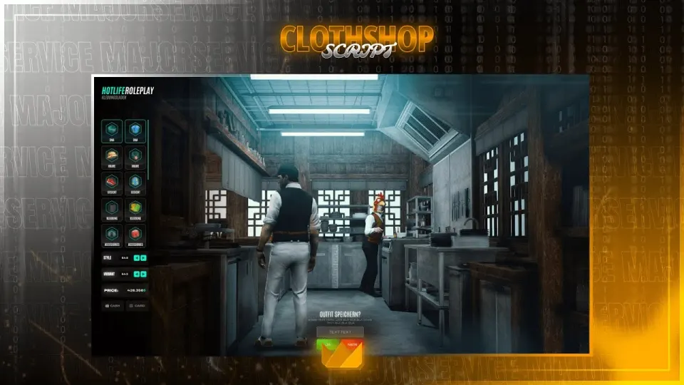 ClothShop Outift save/share FiveM resource preview