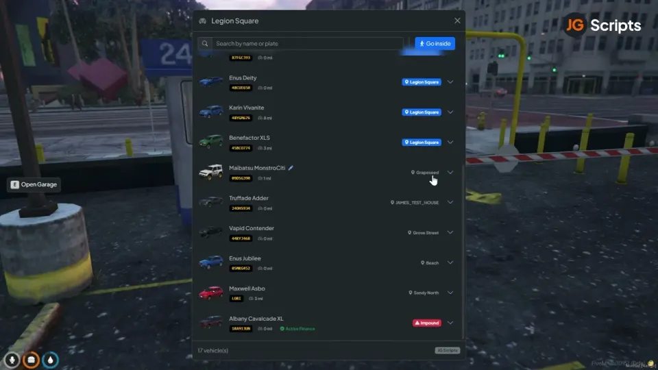 JG Advanced Garages FiveM Ressourcen-Vorschau 2