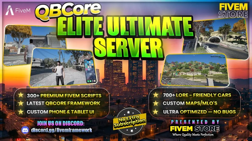 Elite Ultimate QBCore Server - 350+ Scripts & 700 Cars